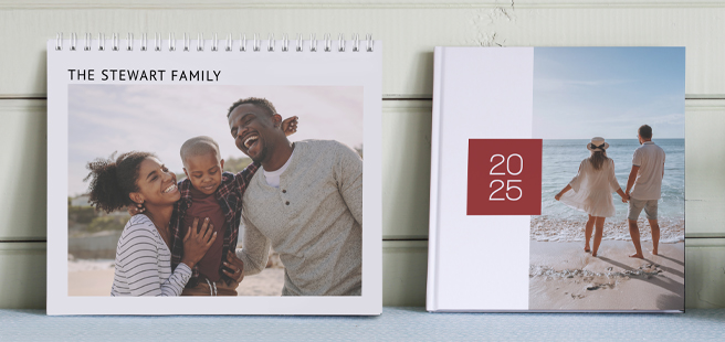 Closed photobook showing photos of a son and father on the cover that reads 'my dad is my superhero'.